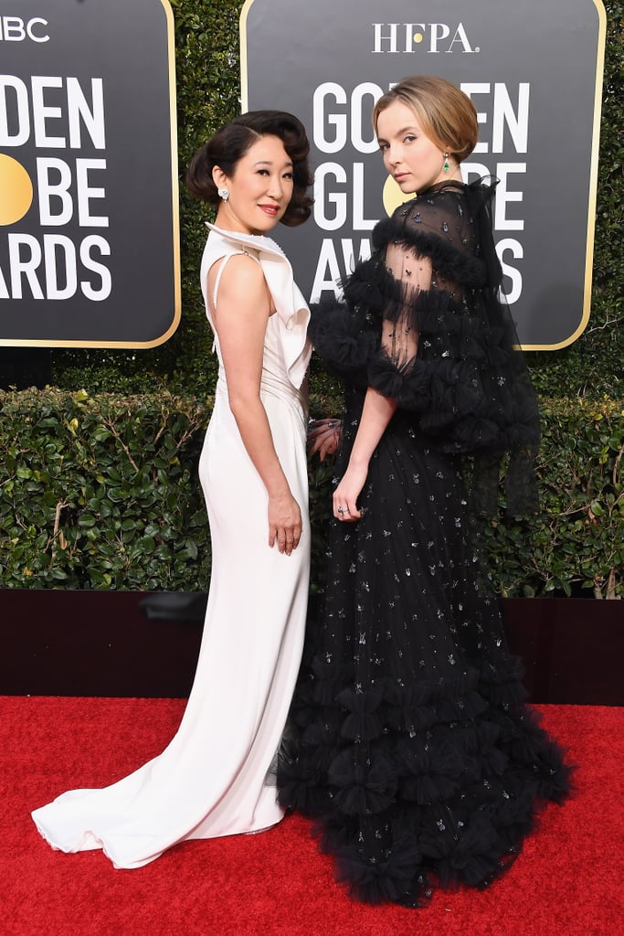 Sandra Oh and Jodie Comer at 2019 Golden Globes