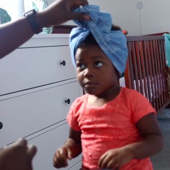 Dad Practices Tying Daughter's Head Wrap in Precious Video