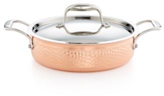 Lagostina Martellata Tri-ply Copper 3-Qt. Casserole With Lid