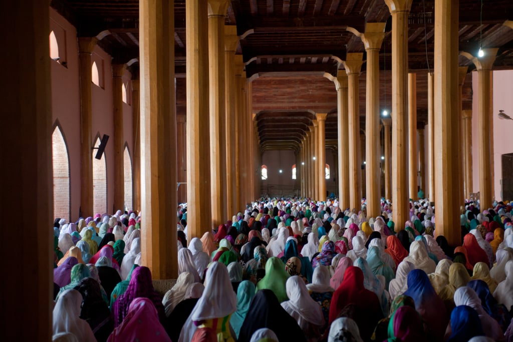 Muslims prayed together at the Grand Mosque in Kashmir, India, on the last Friday of Ramadan.
