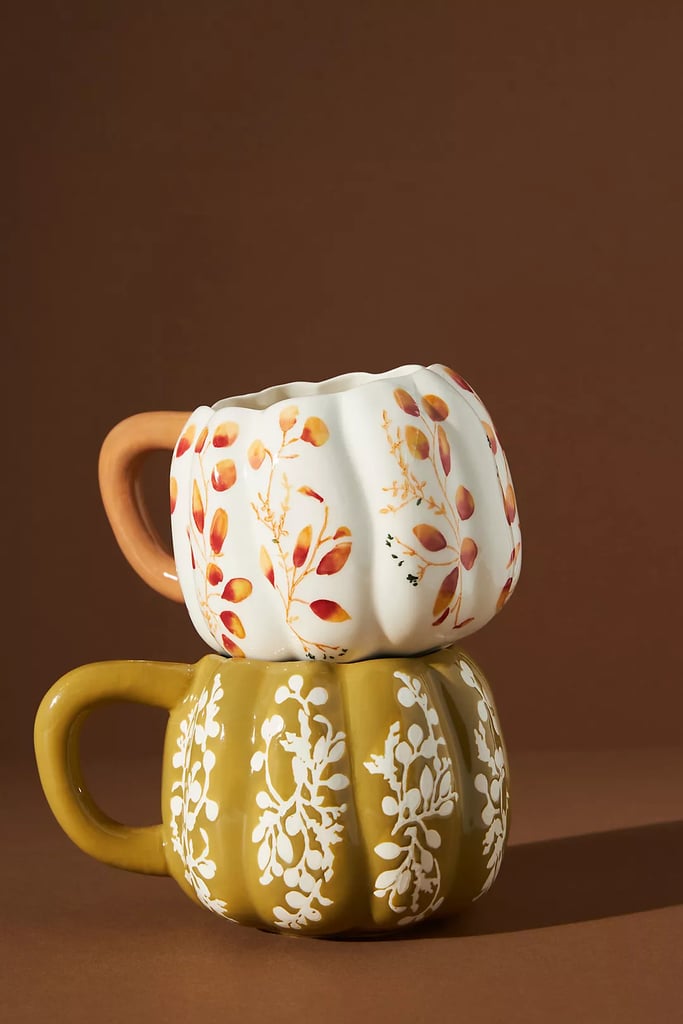 For a Harvest Look: Floral Pumpkin Mug