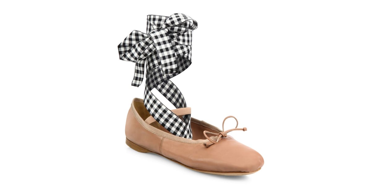 miu miu lace up flats