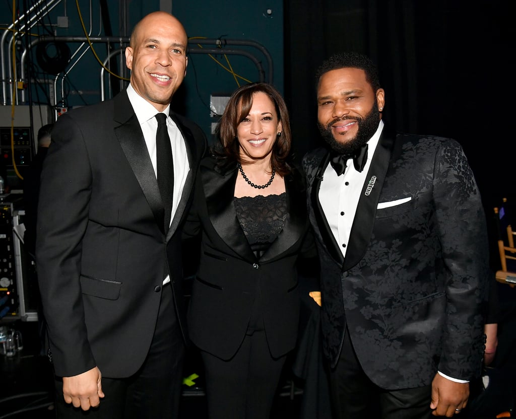 Pictured: Cory Booker, Kamala Harris, and Anthony Anderson