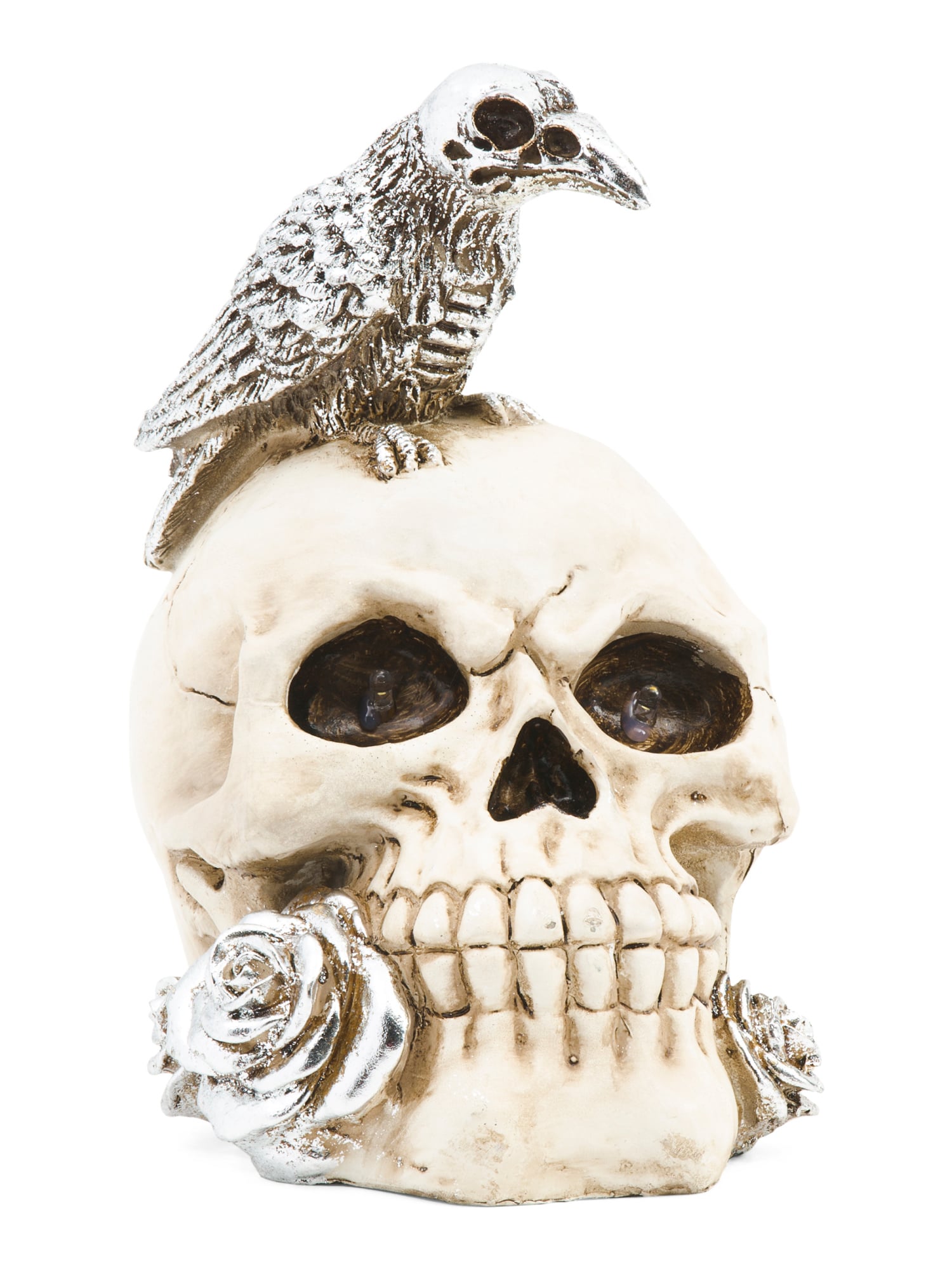 Darice Halloween Crow on Skull 5 x 9.5 inches w 