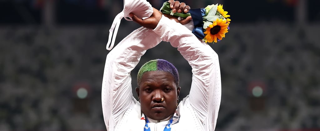 US Shot-Putter Raven Saunders's X Gesture at 2021 Olympics