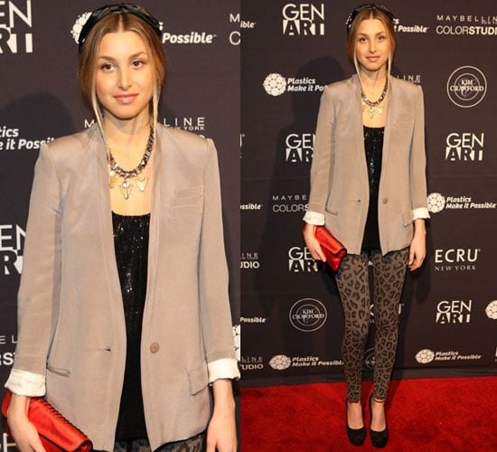Whitney Port in Leopard Print Leggings at Gen Art's The New Garde