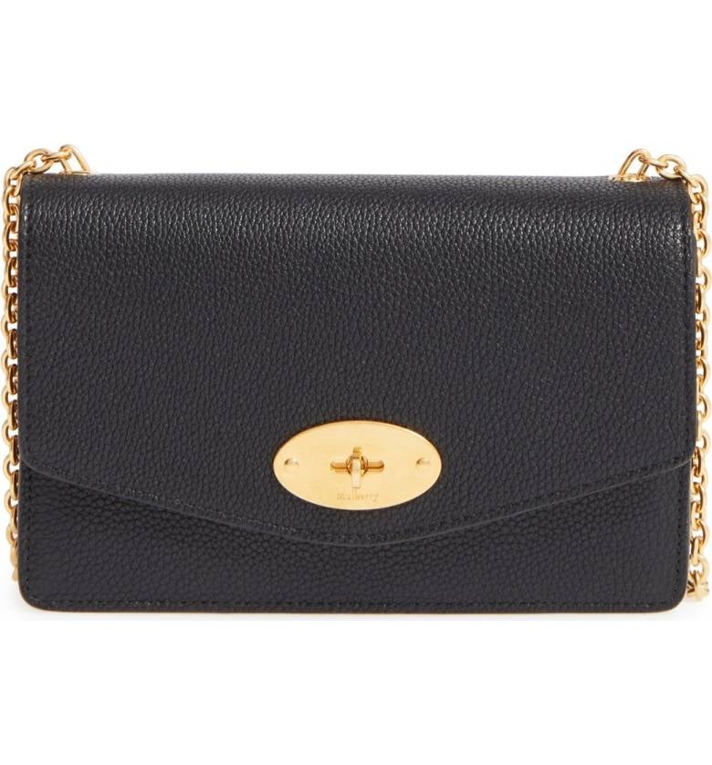 Mulberry Leather Crossbody Clutch