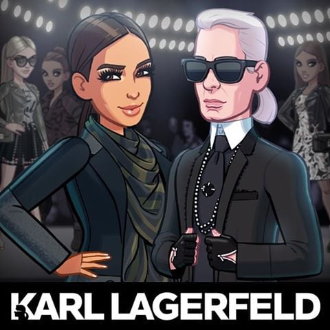Cartoon Karl and his Fall '15 collection can now be accessed via Kim's game.
