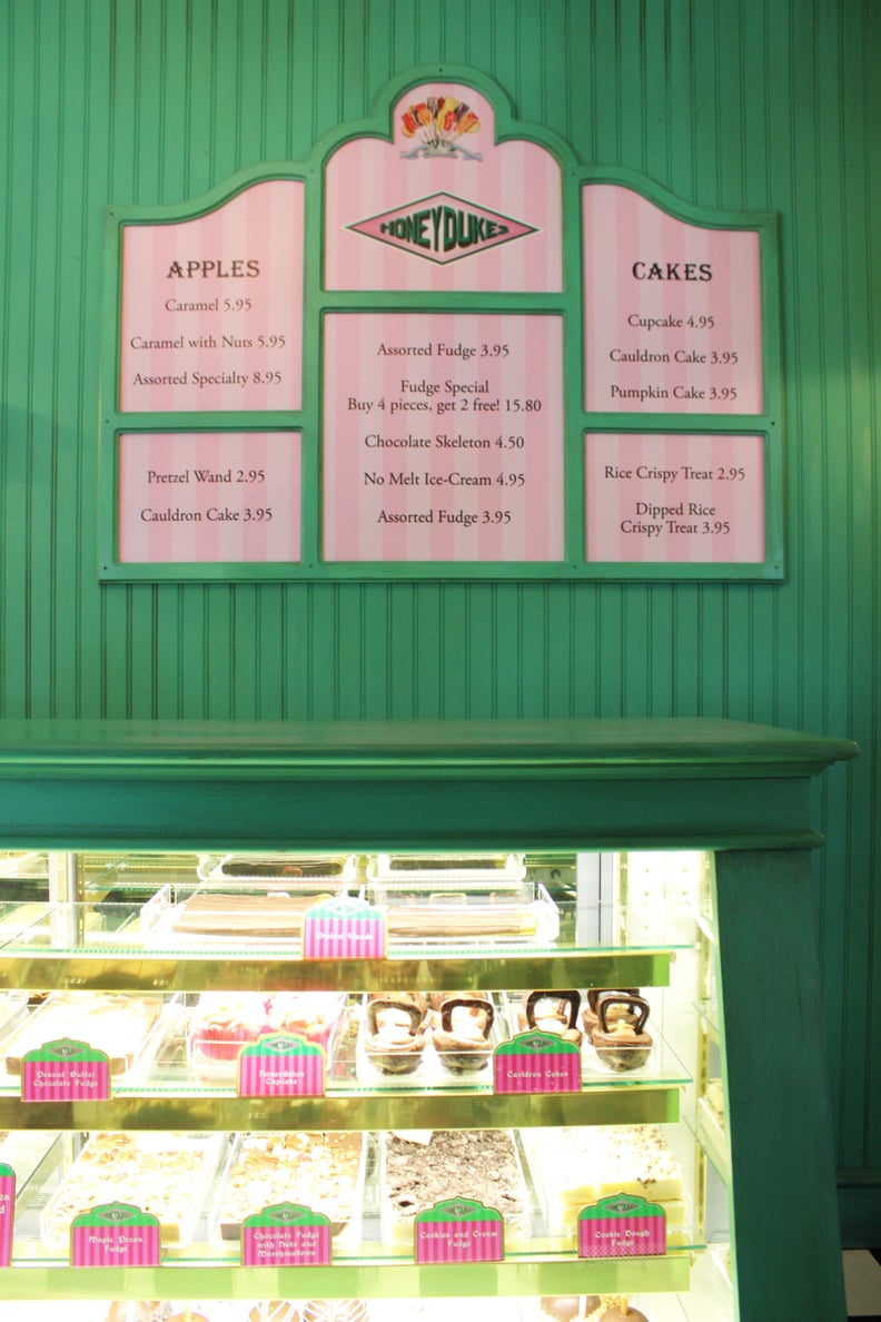 The Honeydukes Fudge and Pastry Menu