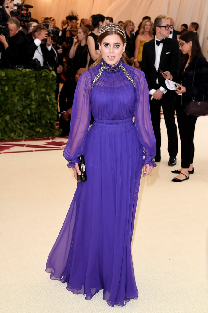 Beatrice was a surprise attendee of this year's Met Gala, sporting a regal purple gown by Alberta Ferretti.