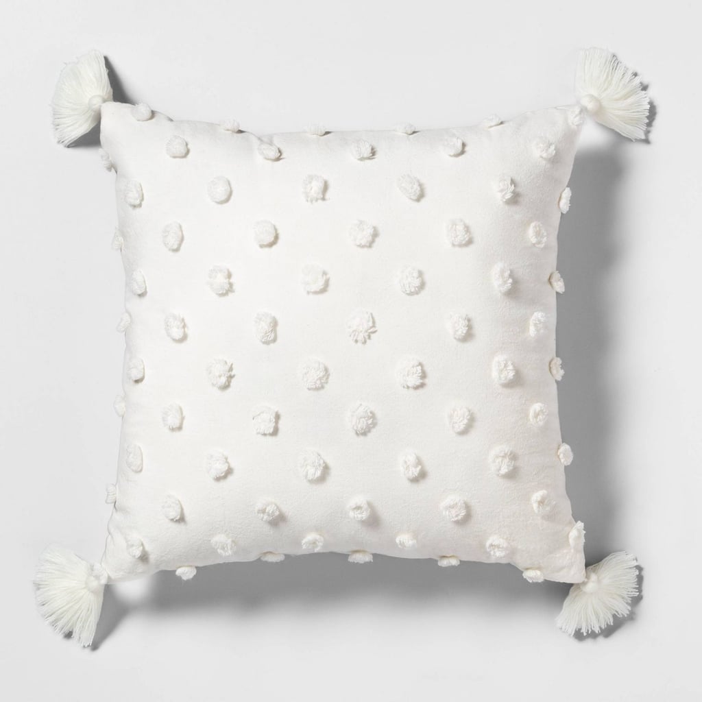 Texture Dot Throw Pillow With Tassels