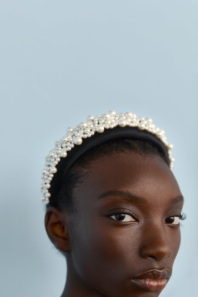 Alice Bands: Zara Satin Headband With Pearl Beads