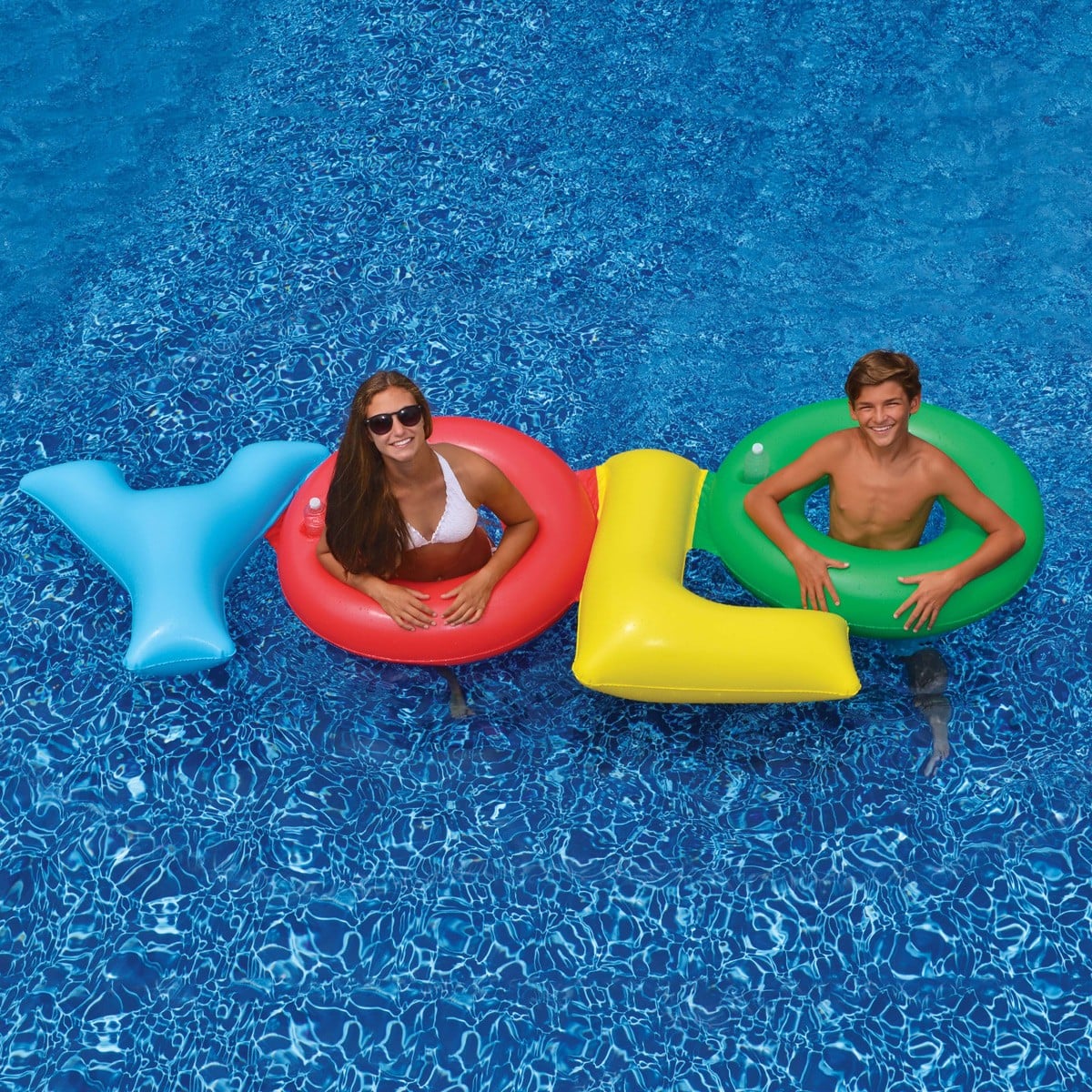 Swimline American Wave Flag Inflatable Swimming Pool Connector Mattress Set