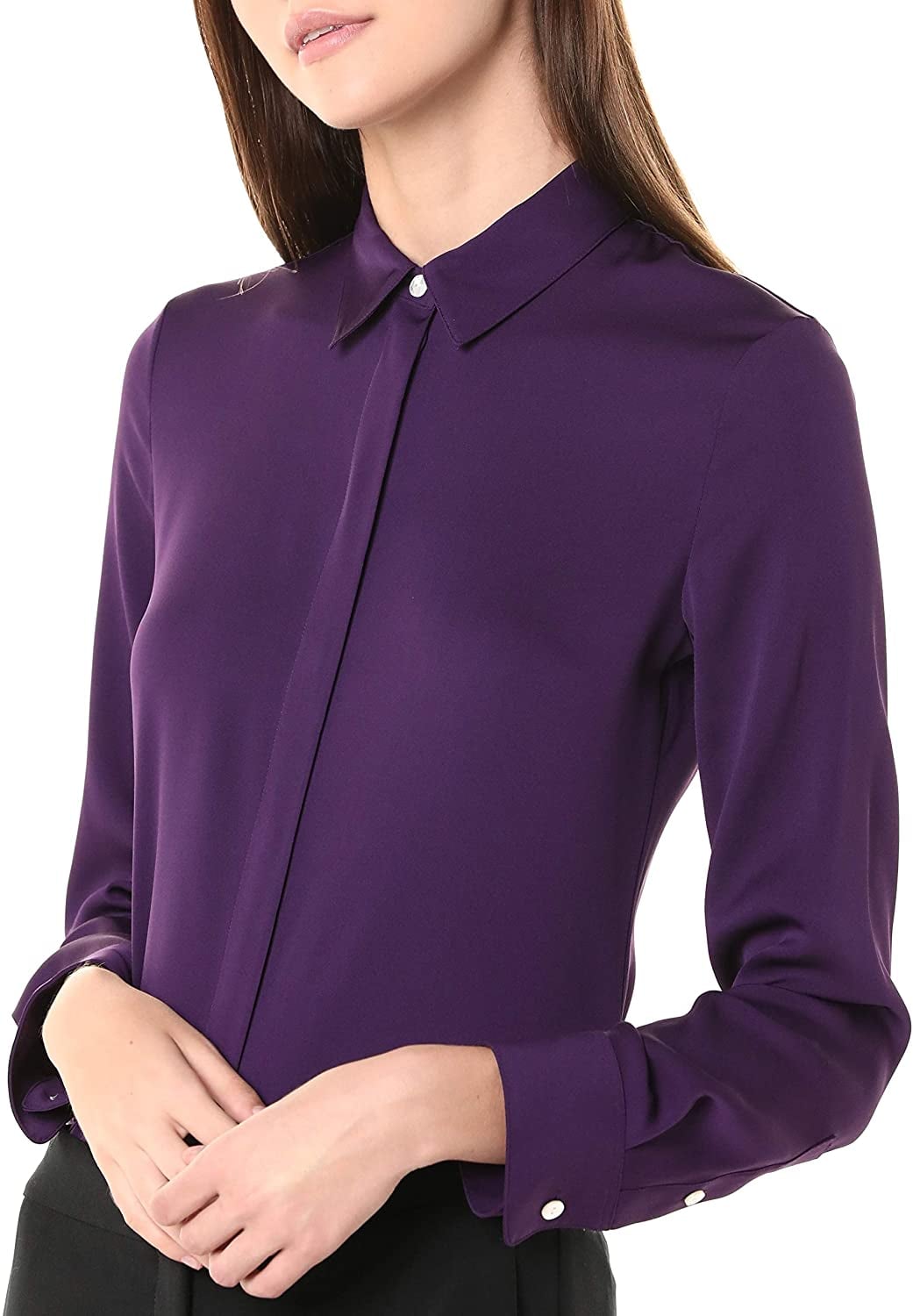 Shop Jen's Exact Purple Button-Up Shirt ...