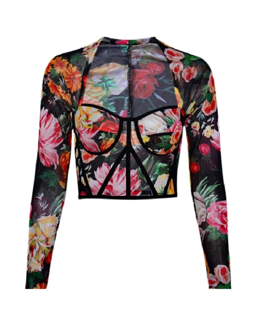 Tops For Days Fleur Mesh Long Sleeve Top