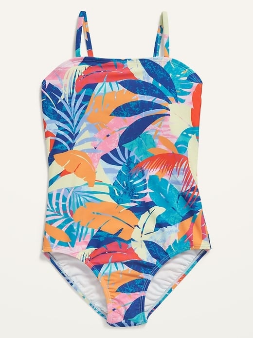 Old Navy Patterned Bandeau One-Piece Swimsuit For Girls