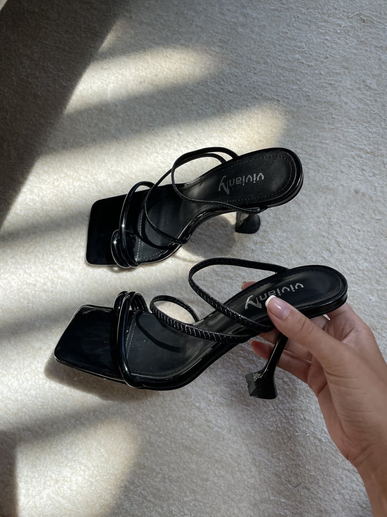Sexy Black Strappy Heels