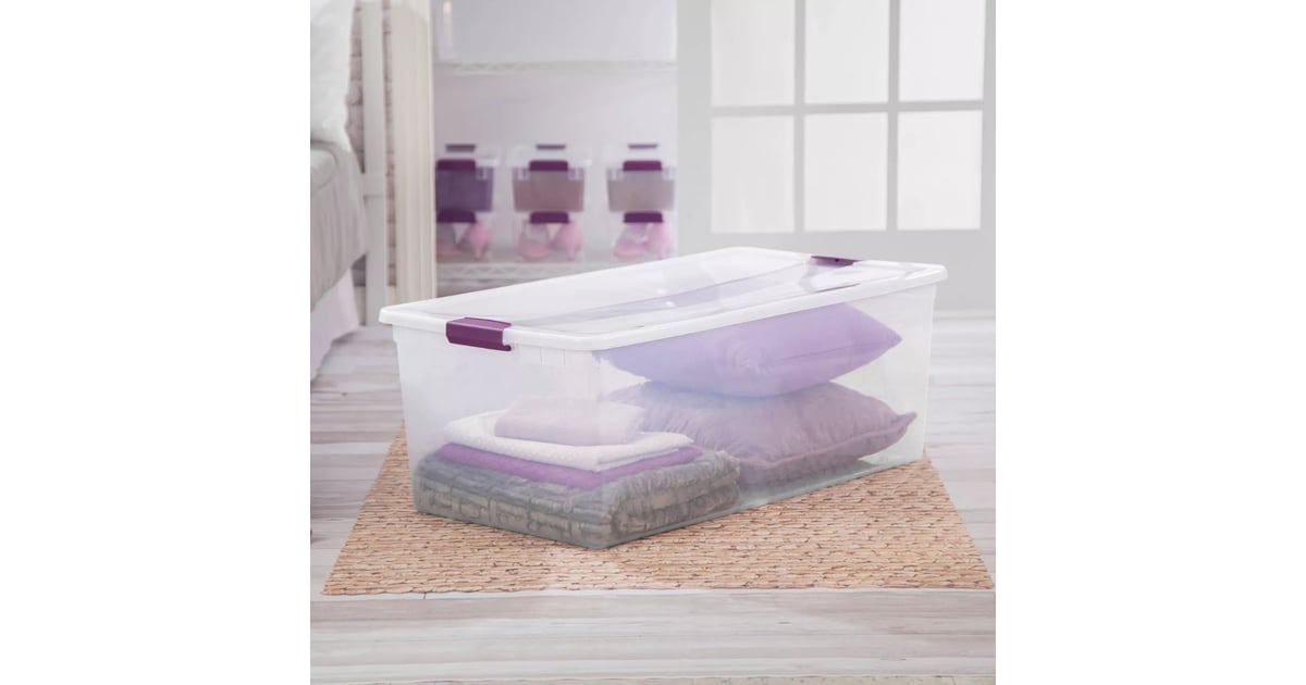 Sterilite 110qt Clear View Storage Bin with Latch Purple