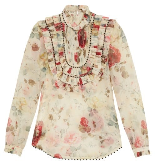 Zimmermann Mischief floral-print silk-organza blouse ($950)