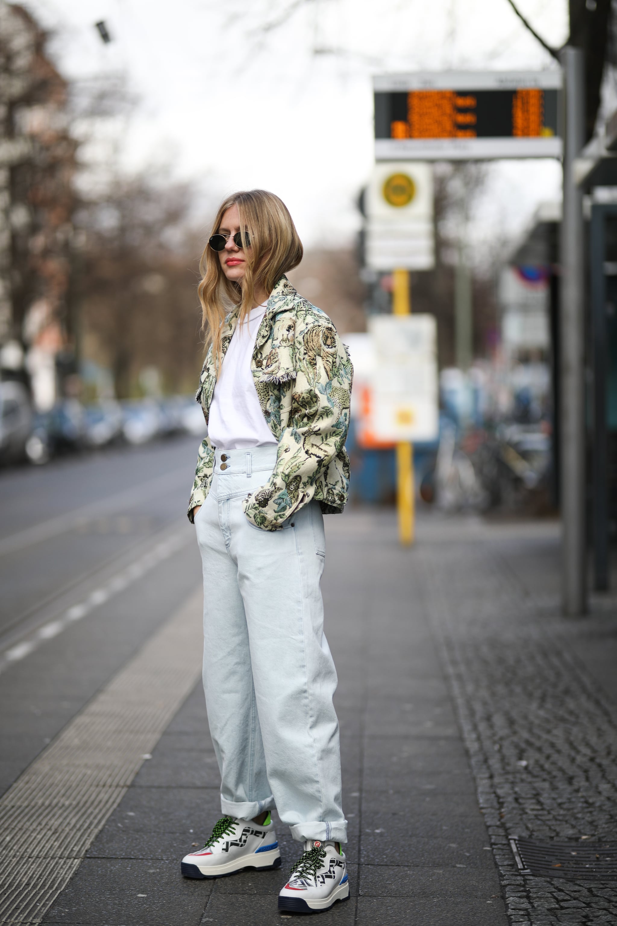 chunky sneakers with jeans