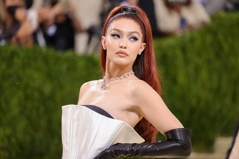 NEW YORK, NEW YORK - SEPTEMBER 13: Gigi Hadid attends The 2021 Met Gala Celebrating In America: A Lexicon Of Fashion at Metropolitan Museum of Art on September 13, 2021 in New York City. (Photo by Theo Wargo/Getty Images)