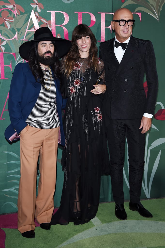 Alessandro Michele, Lou Doillon and Marco Bizzarri at The Green Carpet Fashion Awards 2019