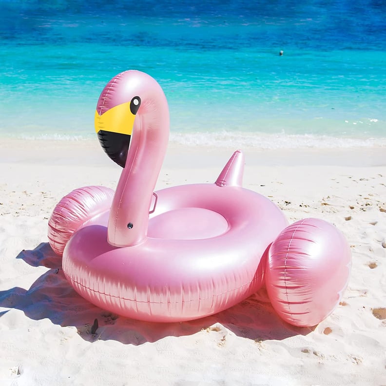 A Giant Flamingo Pool Float