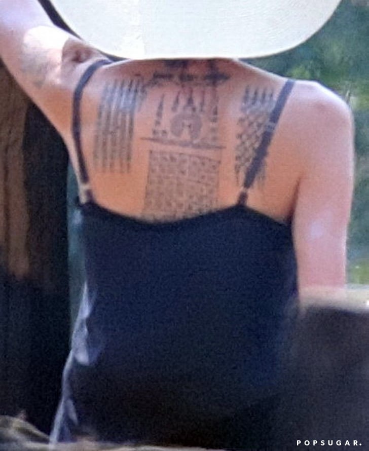 Angelina Jolie's Back Tattoo February 2016 Pictures POPSUGAR
