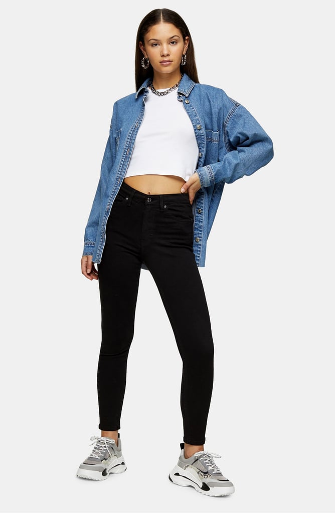 black cropped jeans ladies