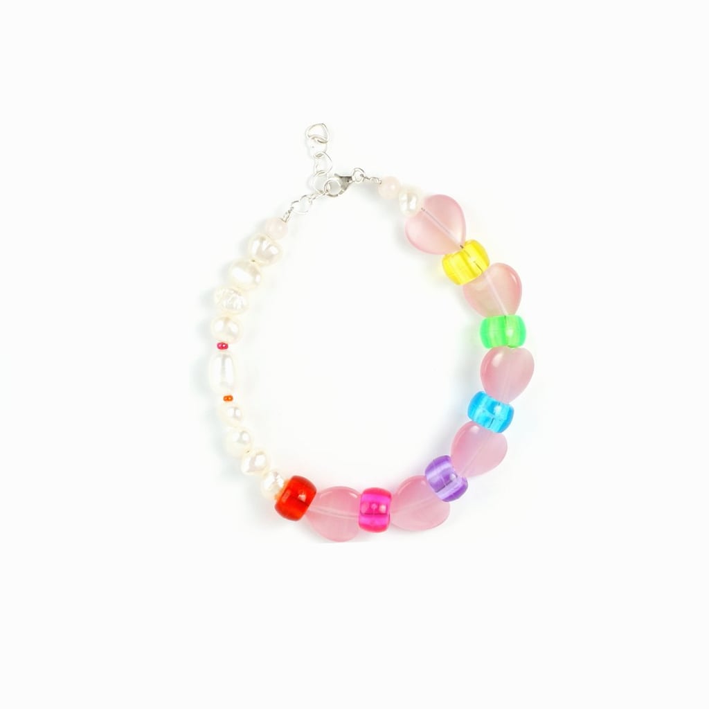 I'MMANY London Rini Cats Eye Heart and Freshwater Pearl Rainbow Bracelet