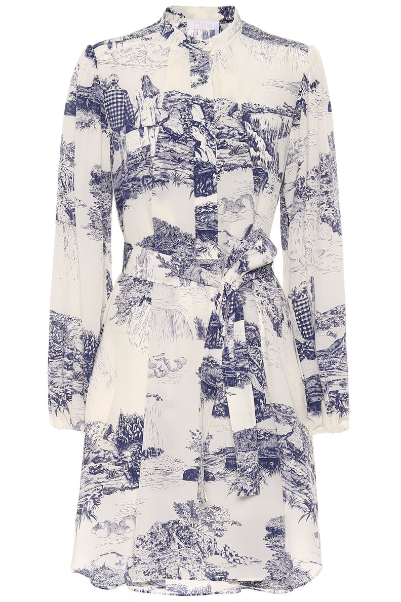 Chloé Printed Silk Shirt Dress