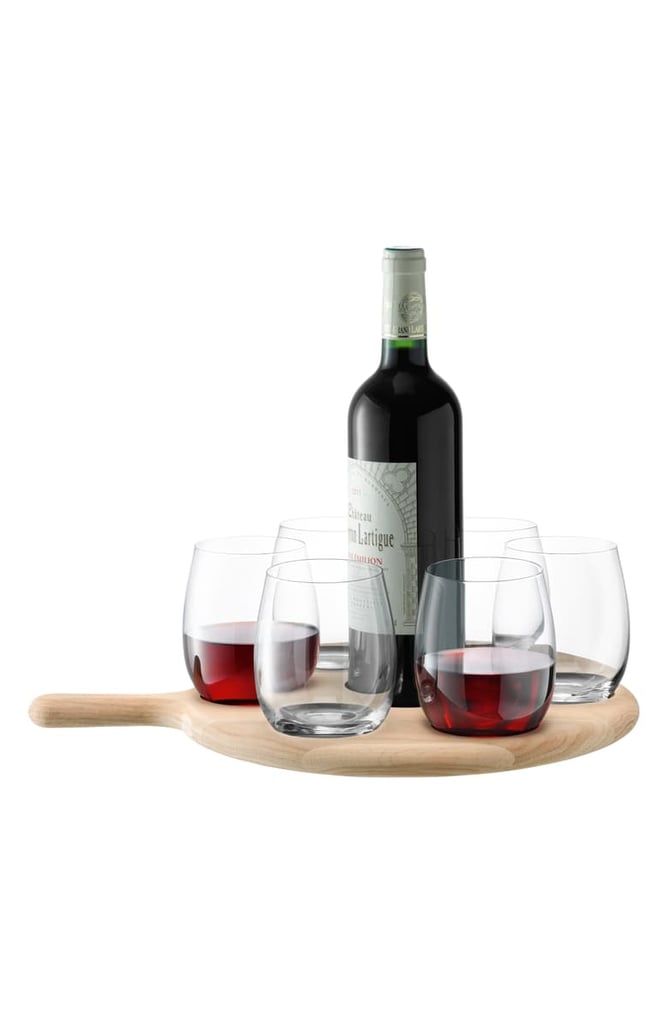 Set of 6 Stemless Wine Glasses and Paddle The Best Gifts For Wine