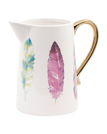 Feather Art Pitcher