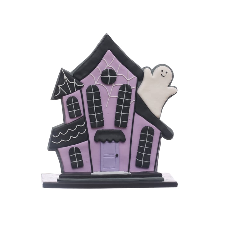 Michaels Halloween Decor 6.5" Purple Haunted House Clay Tabletop