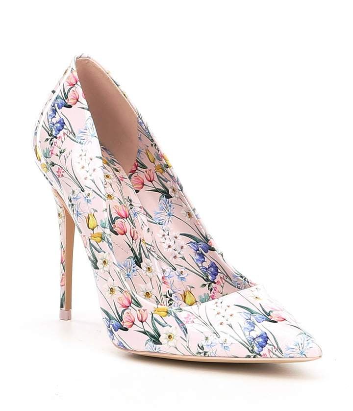 floral print pumps heels