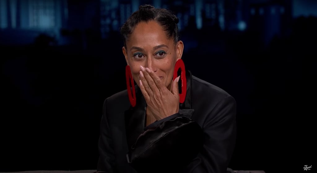 Tracee Ellis Ross Wears Voluminous Suit on Jimmy Kimmel Live