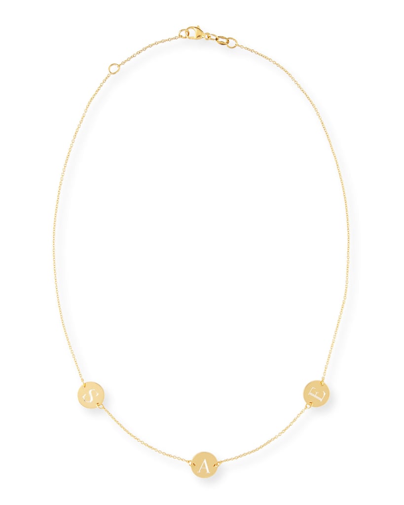 Sarah Chloe Cara Three-Initial Engraved Necklace