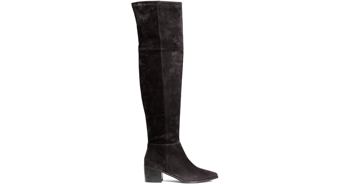 Thigh-High Suede Boots ($199) | Best Shopping at H&M September 2015 ...