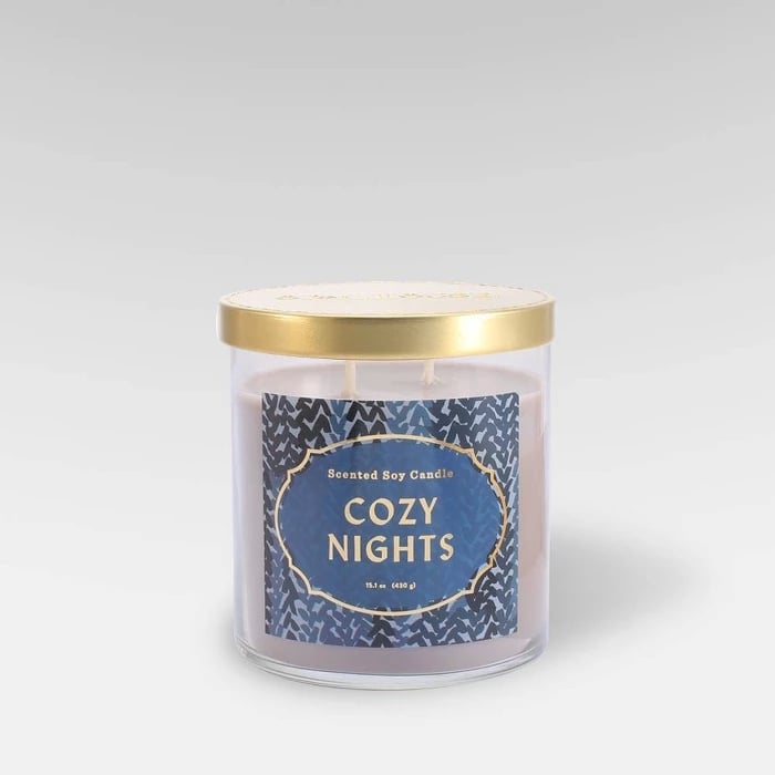 Cozy Nights Lidded Glass Jar 2-Wick Candle