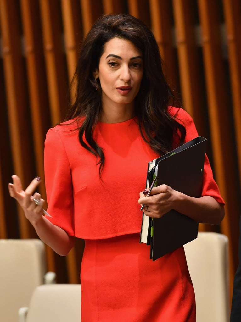Amal Clooney Red Dress September 2018