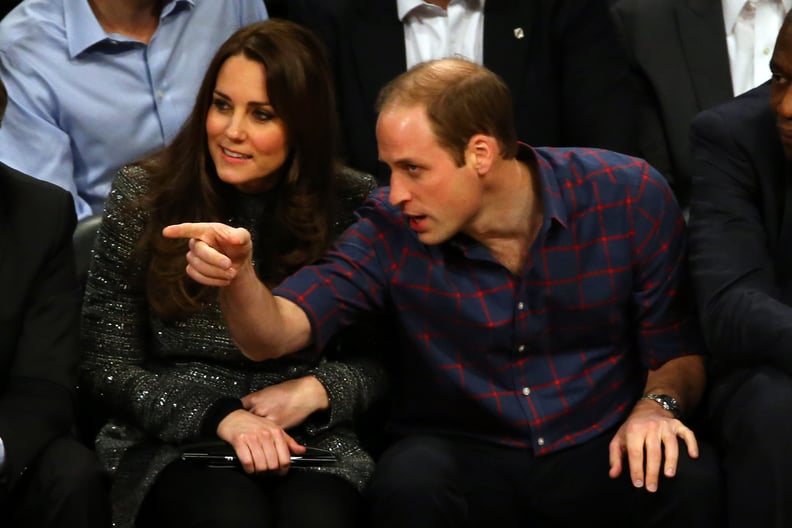 Prince William Showed the Duchess a Few Things as They Sat Courtside