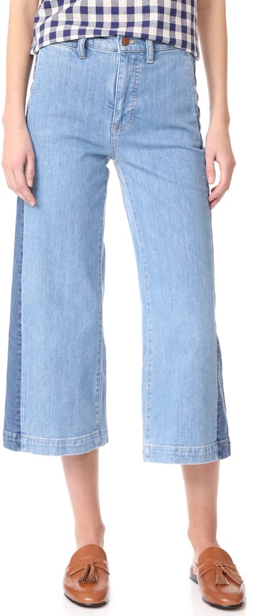 Madewell Wide-Leg Crop Jeans With Tux Stripe