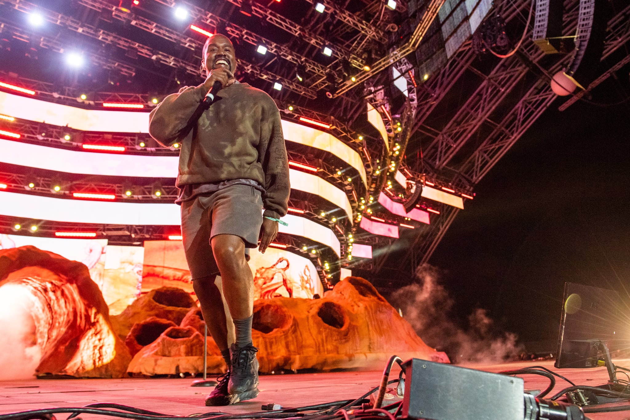 INDIO, CALIFORNIA - APRIL 20: Kanye West performs during 2019 Coachella Valley Music And Arts Festival on April 20, 2019 in Indio, California. (Photo by Timothy Norris/Getty Images for Coachella)