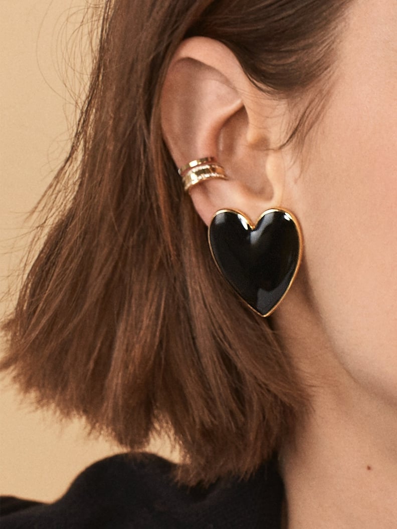 Nellia Heart Button Stud Earrings