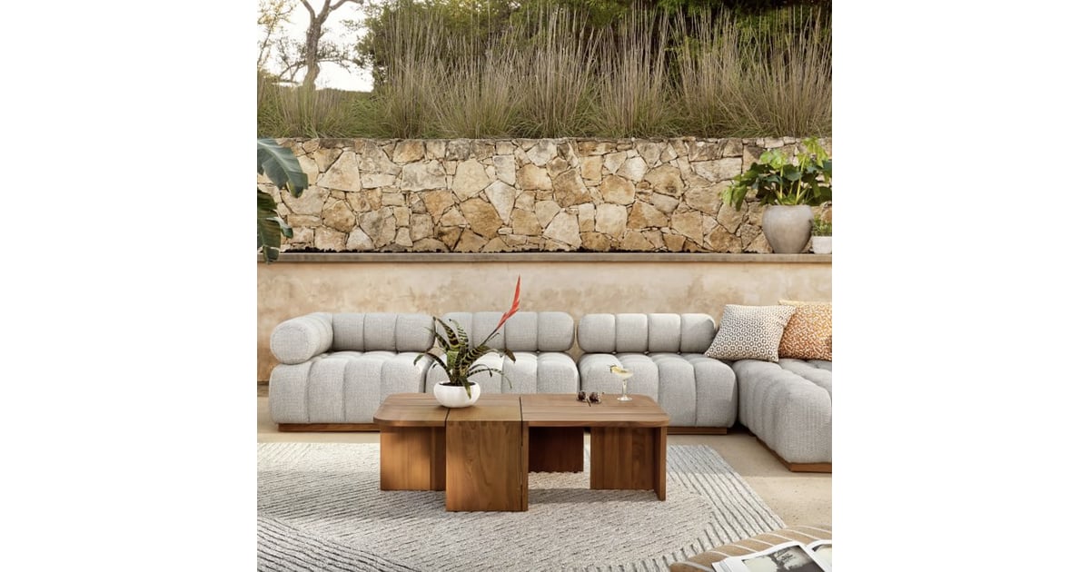 Best Outdoor Tufted Sectional West Elm Channel Tufted Sectional Best