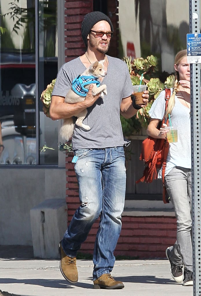 Chad Michael Murray took his small pup out for a walk in Studio City, CA, in August 2013.