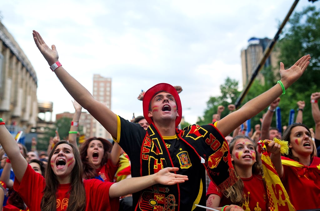 In Madrid, Spanish soccer fans watched as their team played against the Netherlands.