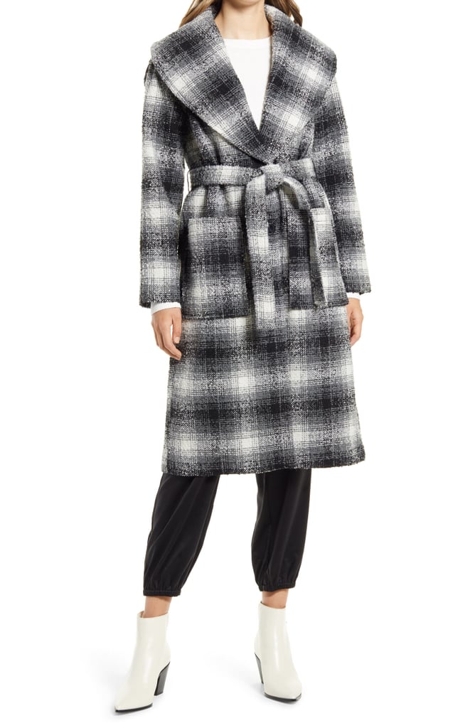 Halogen Plaid Longline Coat