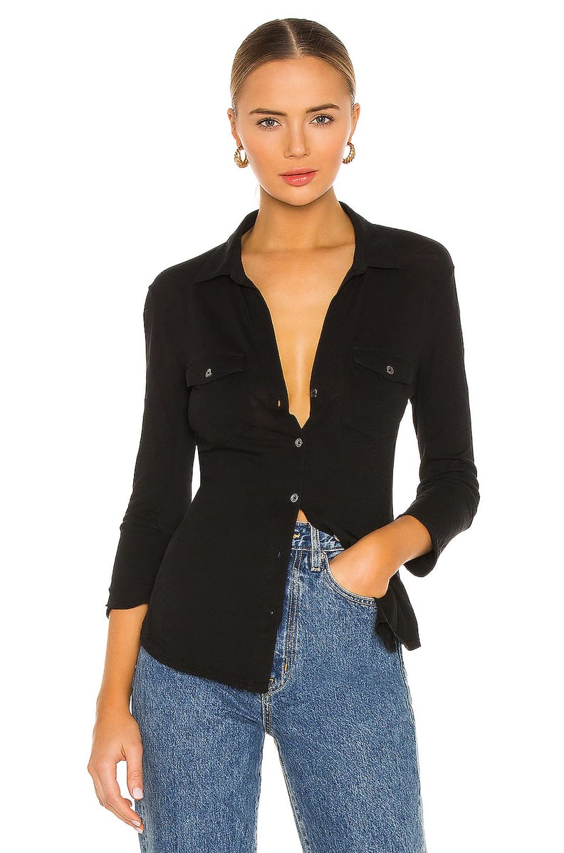 A Super-Soft Top: James Perse Contrast Panel Shirt