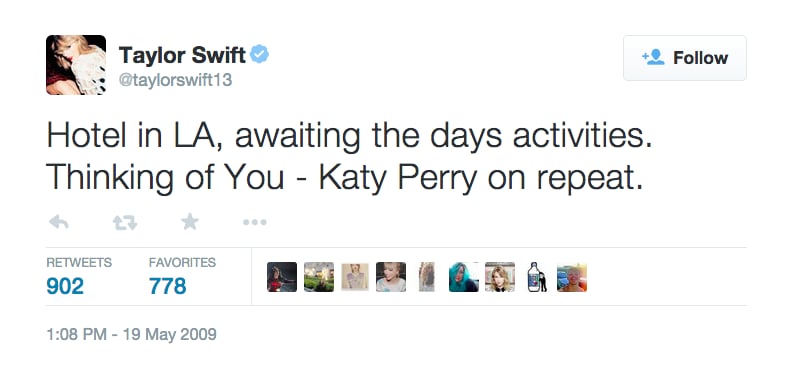 May 19, 2009: Taylor Mentions Katy May 19, 2009: Taylor Mentions Katy
